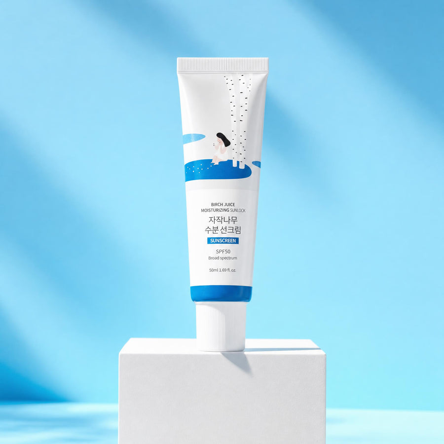 ROUND LAB Protector Solar Birch Juice Moisturizing 50ml (+ limpiador 20ml+ Balaca Scrunchie)