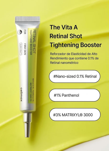 celimax Retinal Shot con retinal nanométrico 0,1 %, pantenol 1 % y Matrixyl 3000 3 %
