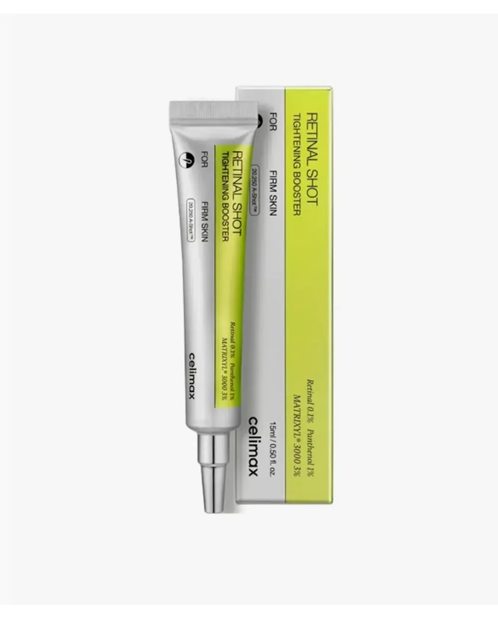 Sérum celimax The Vita-A Retinal Shot Tightening Booster de 15 ml con su caja