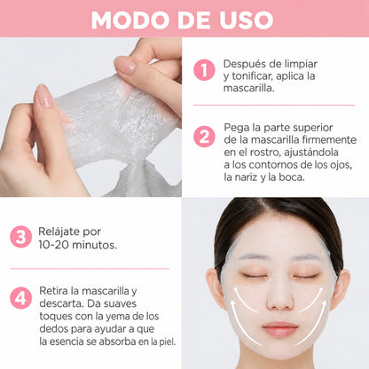 Modo de uso de la mascarilla Mediheal Collagen Essential