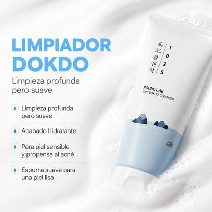 Limpiador Dokdo: limpieza profunda pero suave, acabado hidratante, para piel sensible y propensa al acné