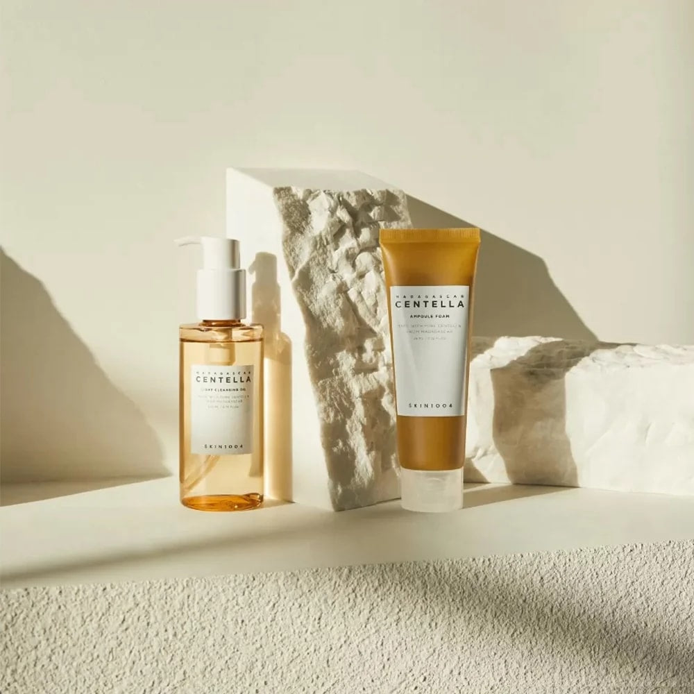 Light Cleansing Oil y Ampoule Foam de SKIN1004